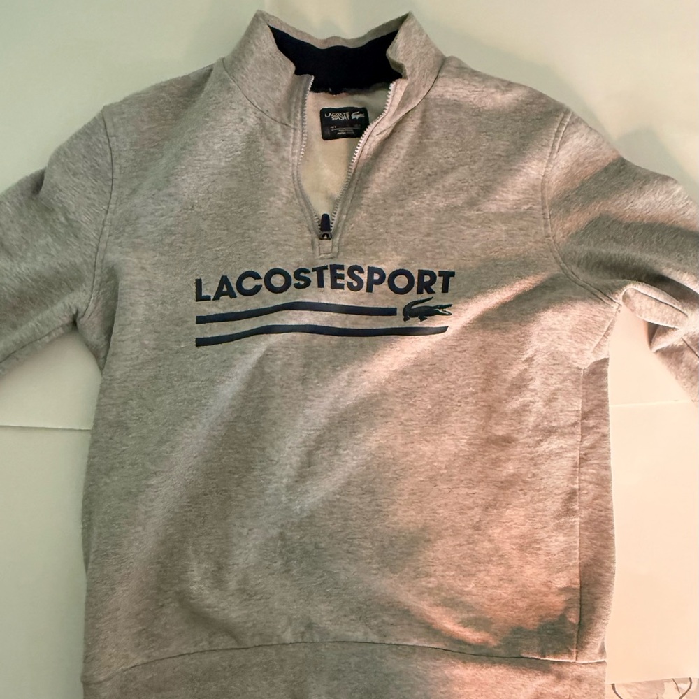 Lacoste Sport Heather Gray Quarter-Zip Pullover - Picture 7 of 7